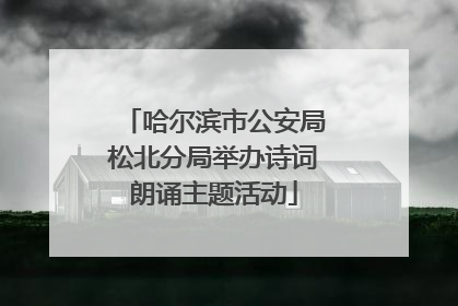 哈尔滨市公安局松北分局举办诗词朗诵主题活动