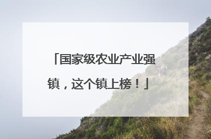 国家级农业产业强镇，这个镇上榜！