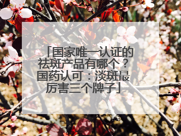 国家唯一认证的祛斑产品有哪个？国药认可：淡斑最厉害三个牌子