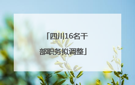 四川16名干部职务拟调整
