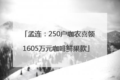 孟连：250户咖农喜领1605万元咖啡鲜果款