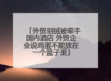 外贸羽绒被牵手国内酒店 外贸企业说鸡蛋不能放在一个篮子里