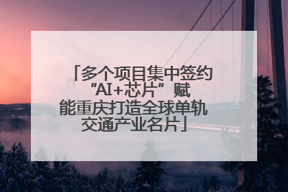 多个项目集中签约 “AI+芯片”赋能重庆打造全球单轨交通产业名片
