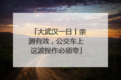 大武汉一日丨亲测有效，公交车上这波操作必须夸