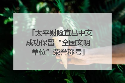 太平财险宜昌中支成功保留“全国文明单位”荣誉称号