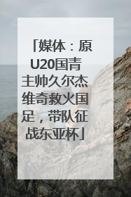 媒体：原U20国青主帅久尔杰维奇救火国足，带队征战东亚杯