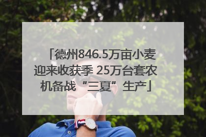 德州846.5万亩小麦迎来收获季 25万台套农机备战“三夏”生产