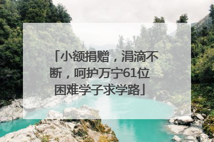 小额捐赠，涓滴不断，呵护万宁61位困难学子求学路