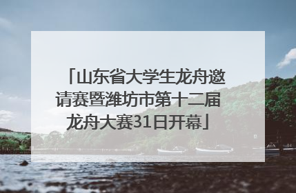 山东省大学生龙舟邀请赛暨潍坊市第十二届龙舟大赛31日开幕