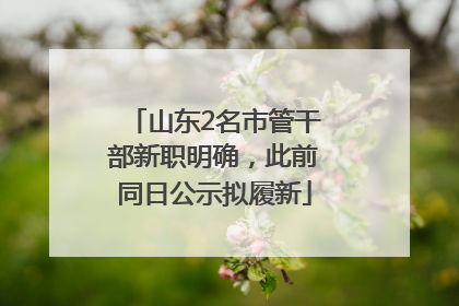 山东2名市管干部新职明确，此前同日公示拟履新