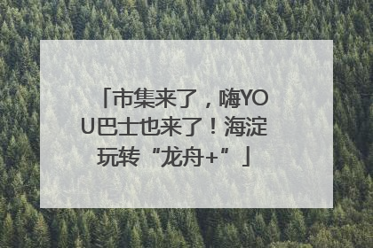 市集来了，嗨YOU巴士也来了！海淀玩转“龙舟+”