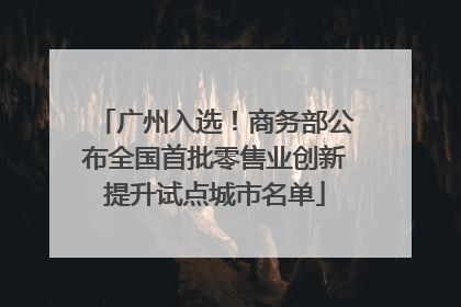 广州入选！商务部公布全国首批零售业创新提升试点城市名单