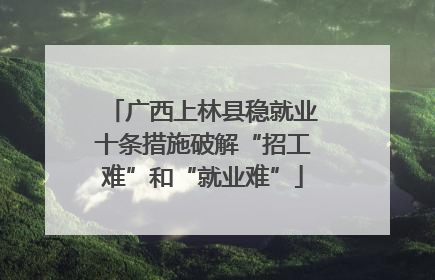 广西上林县稳就业十条措施破解“招工难”和“就业难”