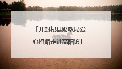 开封杞县财政局爱心捐赠走进高阳镇