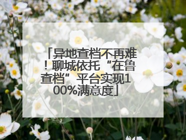 异地查档不再难！聊城依托“在鲁查档”平台实现100%满意度
