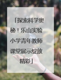 探索科学奥秘！乐山实验小学青年教师课堂展示绽放精彩