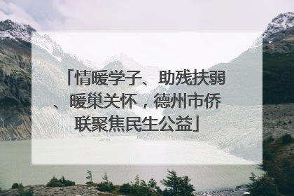 情暖学子、助残扶弱、暖巢关怀，德州市侨联聚焦民生公益
