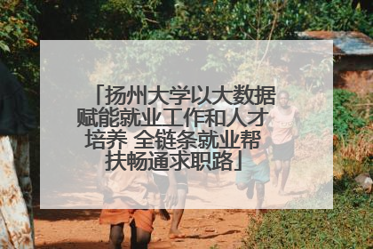 扬州大学以大数据赋能就业工作和人才培养 全链条就业帮扶畅通求职路