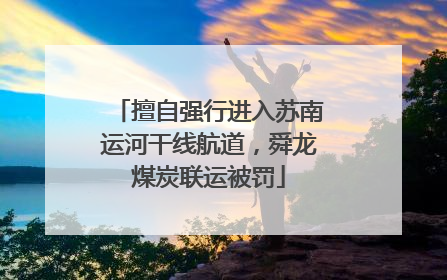 擅自强行进入苏南运河干线航道，舜龙煤炭联运被罚