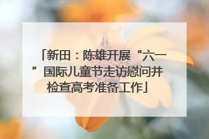 新田：陈雄开展“六一”国际儿童节走访慰问并检查高考准备工作