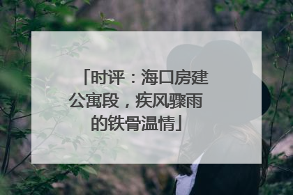 时评：海口房建公寓段，疾风骤雨的铁骨温情