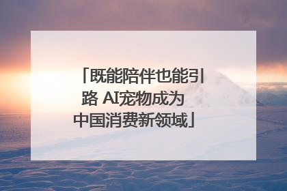 既能陪伴也能引路 AI宠物成为中国消费新领域