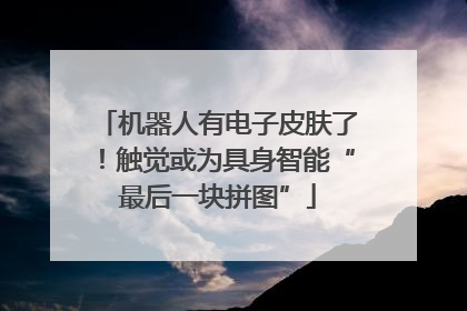 机器人有电子皮肤了！触觉或为具身智能“最后一块拼图”
