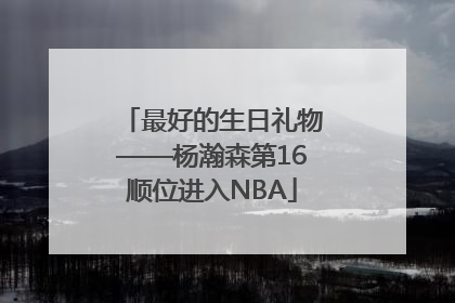 最好的生日礼物——杨瀚森第16顺位进入NBA