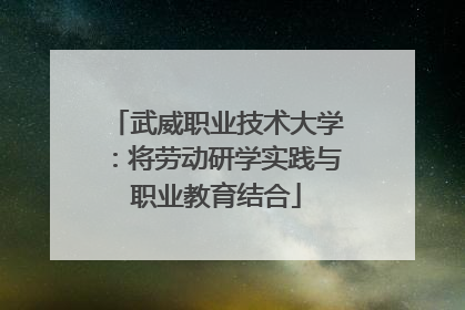 武威职业技术大学：将劳动研学实践与职业教育结合