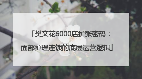 樊文花6000店扩张密码：面部护理连锁的底层运营逻辑