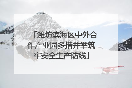潍坊滨海区中外合作产业园多措并举筑牢安全生产防线