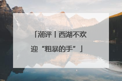 潮评丨西湖不欢迎“粗暴的手”