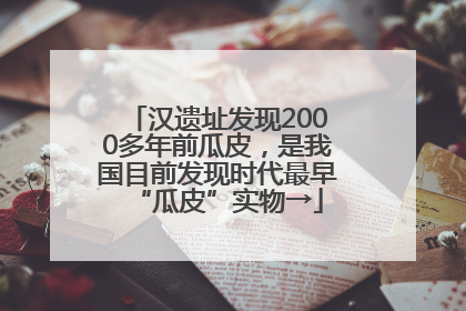 汉遗址发现2000多年前瓜皮，是我国目前发现时代最早“瓜皮”实物→