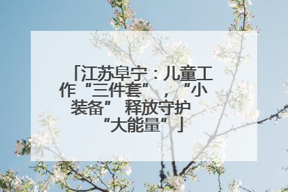 江苏阜宁：儿童工作“三件套”，“小装备” 释放守护 “大能量”