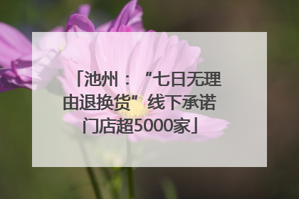 池州：“七日无理由退换货”线下承诺门店超5000家