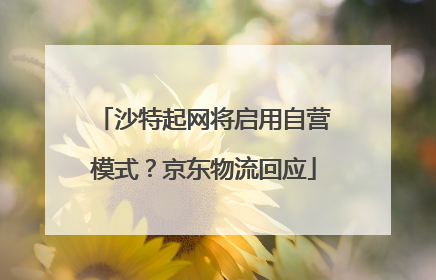 沙特起网将启用自营模式？京东物流回应