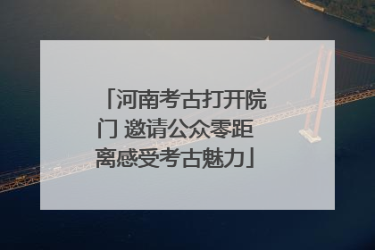 河南考古打开院门 邀请公众零距离感受考古魅力