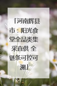 河南辉县市：阳光食堂全品类集采直供 全链条可控可溯