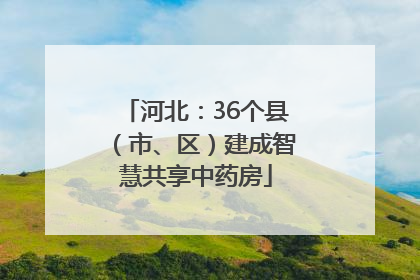河北：36个县（市、区）建成智慧共享中药房