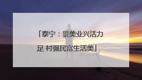 泰宁：景美业兴活力足 村强民富生活美