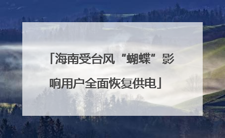 海南受台风“蝴蝶”影响用户全面恢复供电
