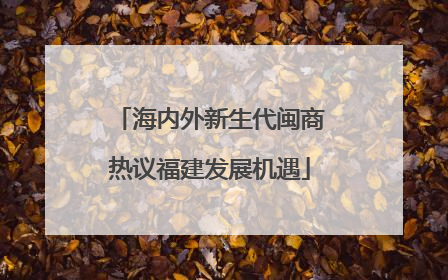 海内外新生代闽商热议福建发展机遇