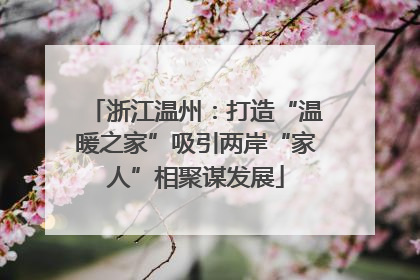 浙江温州：打造“温暖之家”吸引两岸“家人”相聚谋发展