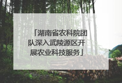 湖南省农科院团队深入武陵源区开展农业科技服务