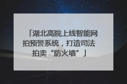 湖北高院上线智能网拍预警系统，打造司法拍卖“防火墙”