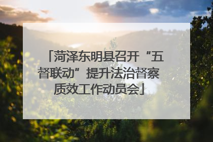 菏泽东明县召开“五督联动”提升法治督察质效工作动员会