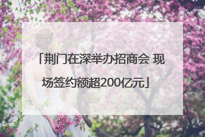 荆门在深举办招商会 现场签约额超200亿元