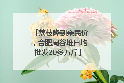 荔枝降到亲民价，合肥周谷堆日均批发20多万斤