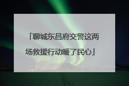 聊城东昌府交警这两场救援行动暖了民心