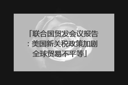 联合国贸发会议报告：美国新关税政策加剧全球贸易不平等